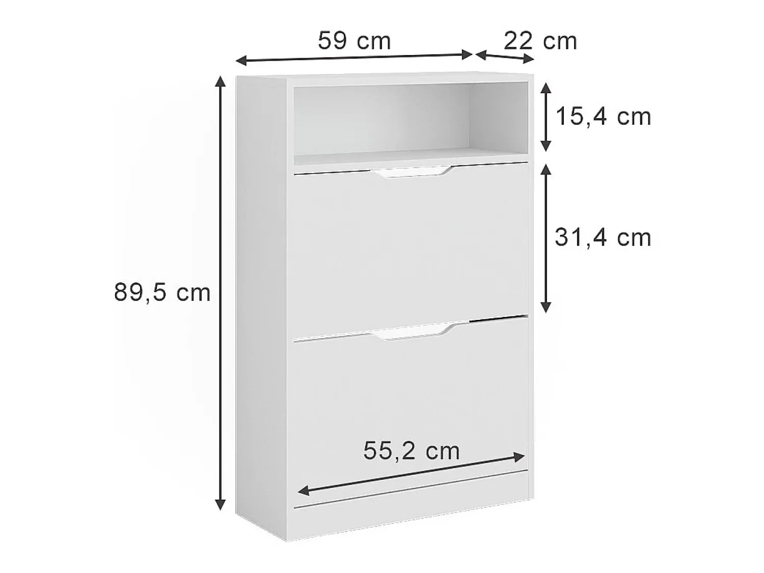 Móvel De Arrumação|Sapateira*Vicco Armário para sapatos 59x22x89.5 luca Branco