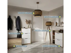Vicco Armário para sapatos carvalho goldkraft/antracite 24.5x80x90 orlando^ Móvel De Arrumação|Sapateira