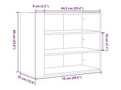Prateleira|vidaxl Armário parede 75x35x60 cm derivados de madeira sonoma Cinzento