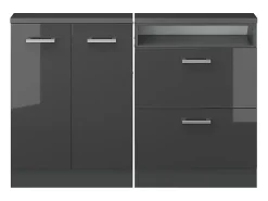 Móvel De Arrumação|Vicco Armário sótão antracite alto brilho/antracite 120x46x81.6 rion Cinza antracite
