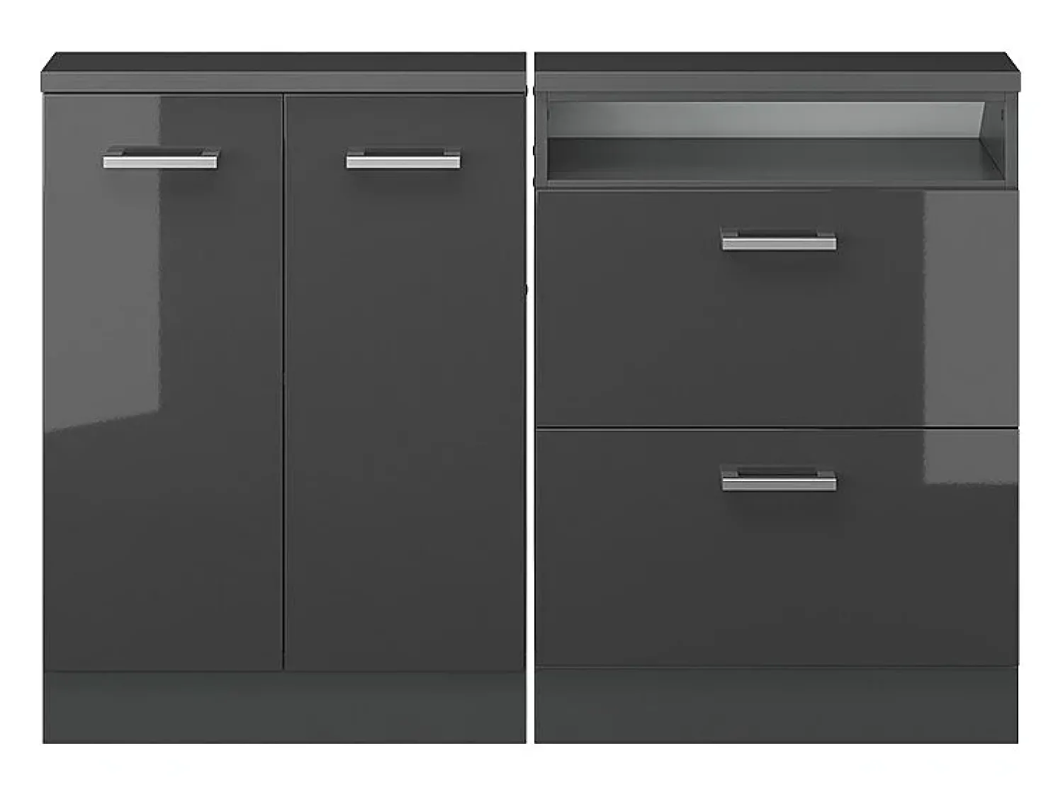Móvel De Arrumação|Vicco Armário sótão antracite alto brilho/antracite 120x46x81.6 rion Cinza antracite