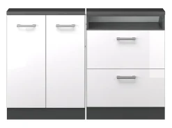 Móvel De Arrumação|Vicco Armário sótão alto brilho/antracite 120x46x81.6 rion Branco