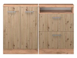 Móvel De Arrumação|Vicco Armário sótão carvalho artesanal/carvalho goldkraft 120x46x81.6 rion Natural claro