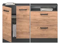 Vicco Armário sótão carvalho goldkraft/antracite 120x46x81.6 rion Natural escuro