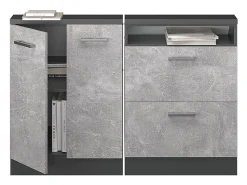 Vicco Armário sótão concreto/antracite 120x46x81.6 rion^ Móvel De Arrumação