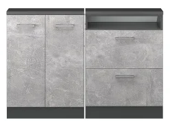 Vicco Armário sótão concreto/antracite 120x46x81.6 rion^ Móvel De Arrumação