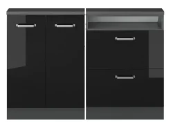 Móvel De Arrumação|Vicco Armário sótão alto brilho/antracite 120x46x81.6 rion Preto