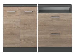 Vicco Armário sótão sonoma/antracite 120x46x81.6 rion^ Móvel De Arrumação