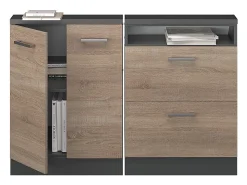 Vicco Armário sótão sonoma/antracite 120x46x81.6 rion^ Móvel De Arrumação