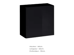 Price Factory Armário suspenso na cor preta 60x60cm para sala de estar, coleção SWITCH.^ Prateleira