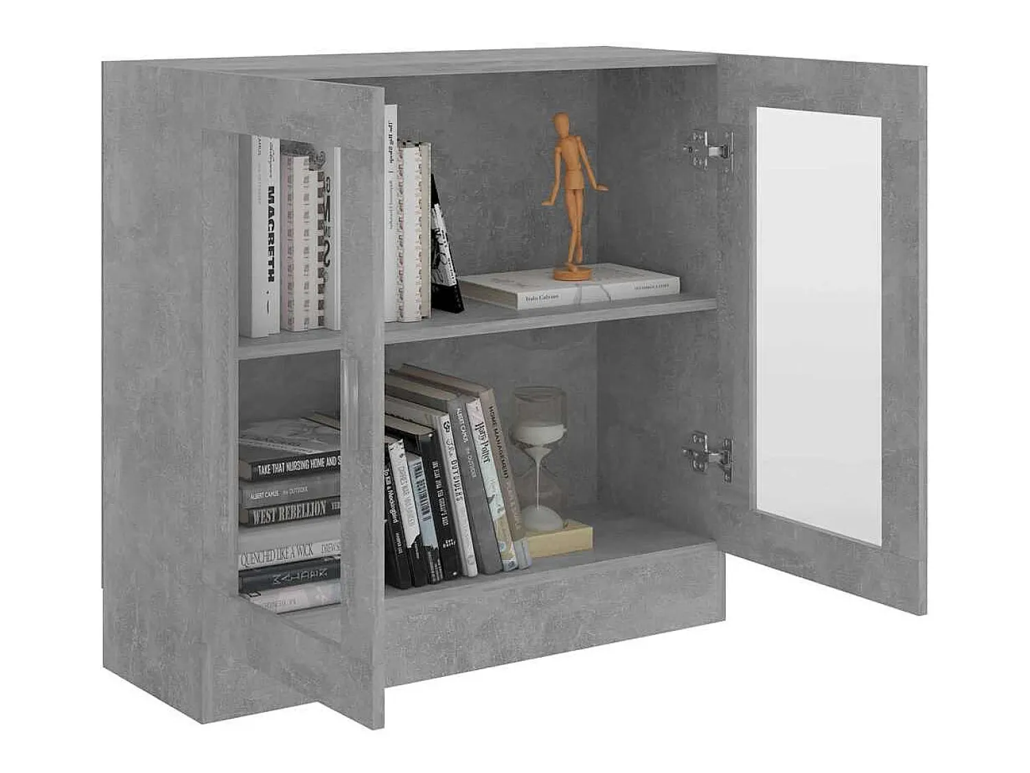 Vitrina*vidaxl Armário vitrine derivados de madeira cinza cimento Cinzento