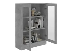 Vitrina* Armário vitrine derivados de madeira cinza cimento PT198835 Cinzento