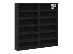 Vitrina* Armário vitrine 60x8,5x58 cm derivados de madeira PT468391 Preto