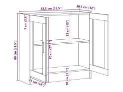 Vitrina*vidaxl Armário vitrine 82,5x30,5x80 cm derivados de madeira Preto