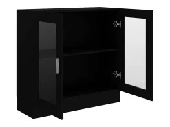 Vitrina*vidaxl Armário vitrine 82,5x30,5x80 cm derivados de madeira Preto
