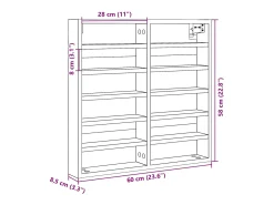 Vitrina|vidaxl Armário vitrine 60x8,5x58 cm derivados de madeira Branco