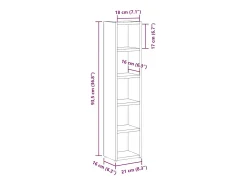 Móvel De Arrumação*vidaxl Armários CD 2 pcs 21x16x93,5 cm contraplacado carvalho sonoma Natural claro