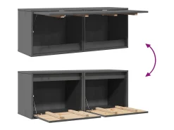 vidaxl Armários de parede 2 pcs 45x30x35 cm pinho maciço cinza^ Prateleira