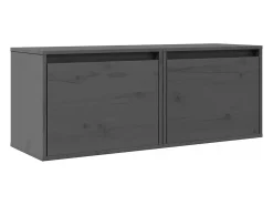 vidaxl Armários de parede 2 pcs 45x30x35 cm pinho maciço cinza^ Prateleira