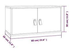 Prateleira|vidaxl Armários de parede 2 pcs 60x30x30 cm pinho maciço Cinzento
