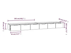 Prateleira|vidaxl Armários de parede 2 pcs 102x30x20 cm madeira sonoma cinza Cinzento
