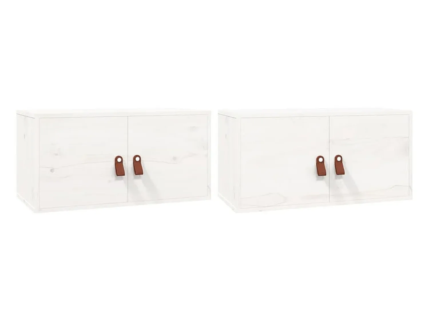 Prateleira|vidaxl Armários de parede 2 pcs 60x30x30 cm pinho maciço branco Castanho