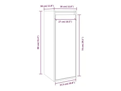 Outlet vidaxl Armários de parede 2 pcs 30x30x80 cm madeira de pinho maciça Castanho