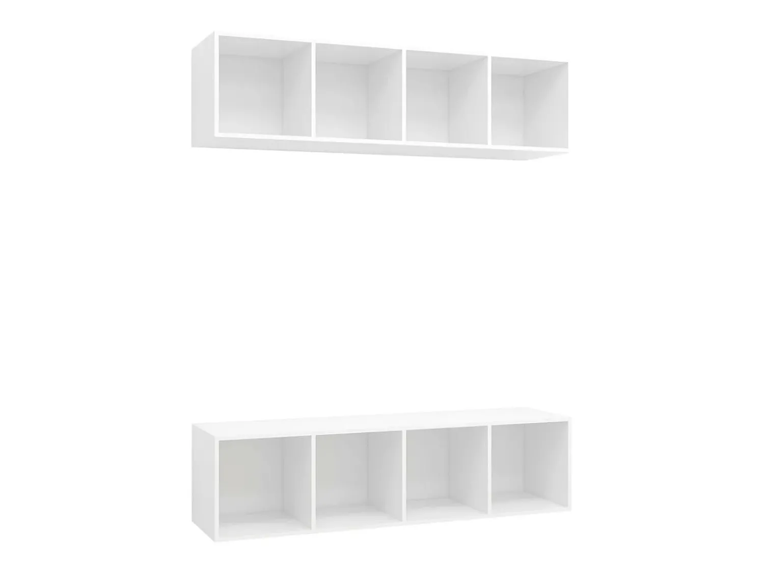 Móvel De Tv| Armários de parede para TV 2 pcs derivados de madeira PT138020 Branco