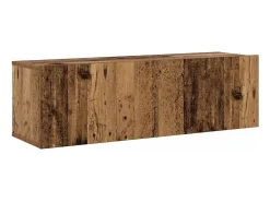 Móvel De Tv*vidaxl armários de TV montados na parede 3 pcs madeira velha Castanho