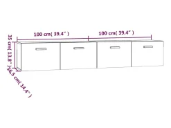 vidaxl Armários parede 2pcs 100x36,5x35 cm derivados cinza sonoma^ Móvel De Tv