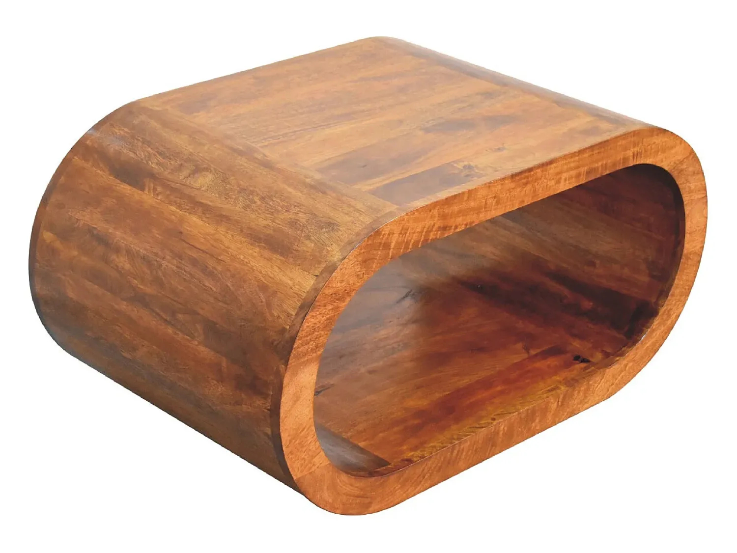 Mesa De Centro* Artisan Furniture Madeira Maciça Mesa de Centro Amaya, Compartimento Aberto, Marrom Escuro Castanho