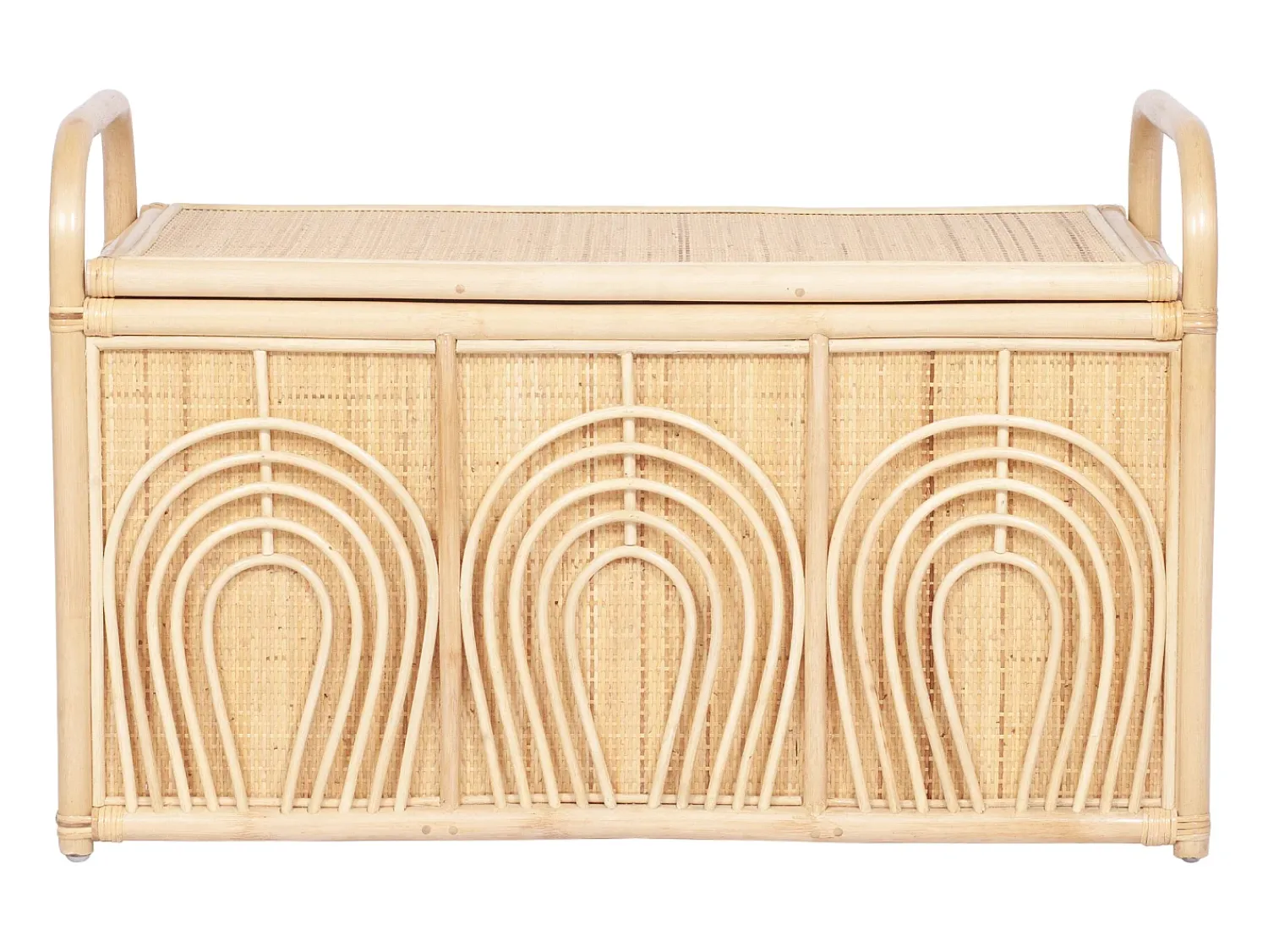 Sale OZAIA Baú de armazenamento em vime trançado, C.91 x P. 48 x A. 58 cm, Natural, LUMORA Natural claro
