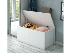 Dmora Baú Ditalen, caixa de armazenamento grande multiuso, baú moderno, 100% fabricado na Itália, 90x45h45 cm,^ Acessórios De Arrumação