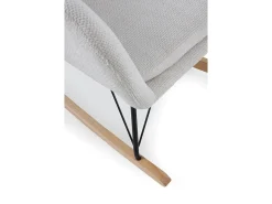 Poltrona| Balanço estofado em chenille e pernas metálicas Branco