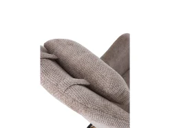 Poltrona| Balanço estofado em chenille e pernas metálicas Castanho