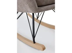 Poltrona| Balanço estofado em chenille e pernas metálicas Castanho