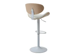 Banco|Vente-unique Banco alto em pele sintética, altura regulável, cor natural claro e branco - MONTENEGRO Natural claro / Branco