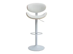 Banco|Vente-unique Banco alto em pele sintética, altura regulável, cor natural claro e branco - MONTENEGRO Natural claro / Branco