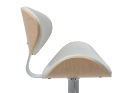 Banco|Vente-unique Banco alto em pele sintética, altura regulável, cor natural claro e branco - MONTENEGRO Natural claro / Branco