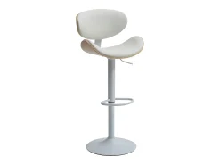 Banco|Vente-unique Banco alto em pele sintética, altura regulável, cor natural claro e branco - MONTENEGRO Natural claro / Branco