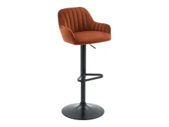 Discount Vente-unique Banco alto em veludo e metal preto, altura ajustável, - ELEANA Terracota