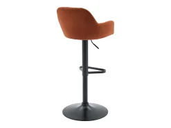 Discount Vente-unique Banco alto em veludo e metal preto, altura ajustável, - ELEANA Terracota
