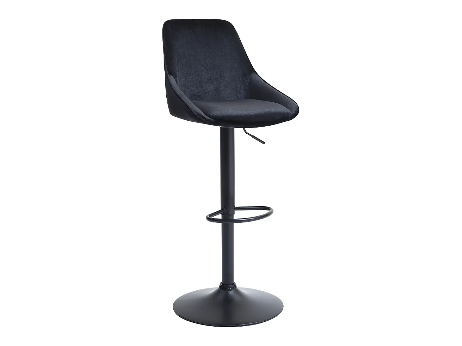 Clearance Vente-unique Banco alto em veludo e metal, altura regulável, - MASURIE Preto