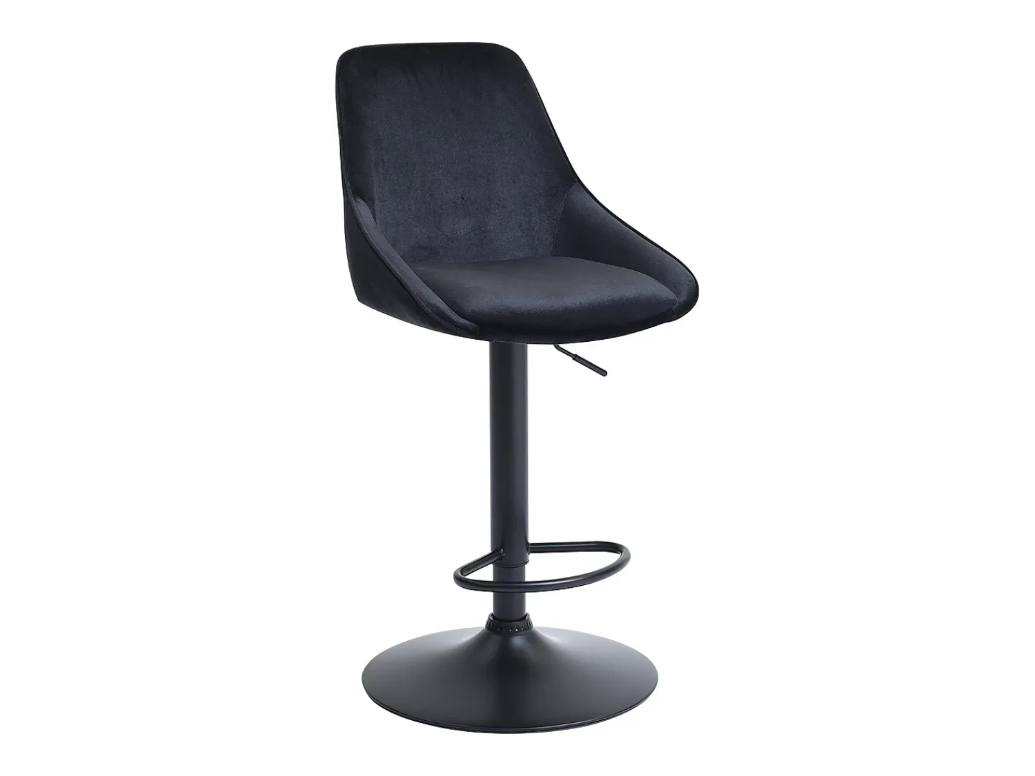 Clearance Vente-unique Banco alto em veludo e metal, altura regulável, - MASURIE Preto