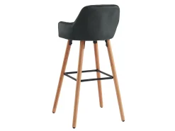 Banco|Vente-unique Banco alto veludo e metal ELEANA (Conjunto de 2) Preto