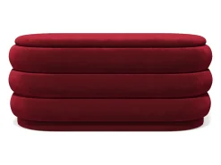 Sale Vente-unique Banco baú em veludo na cor bordeaux - ECAMBI Vermelho