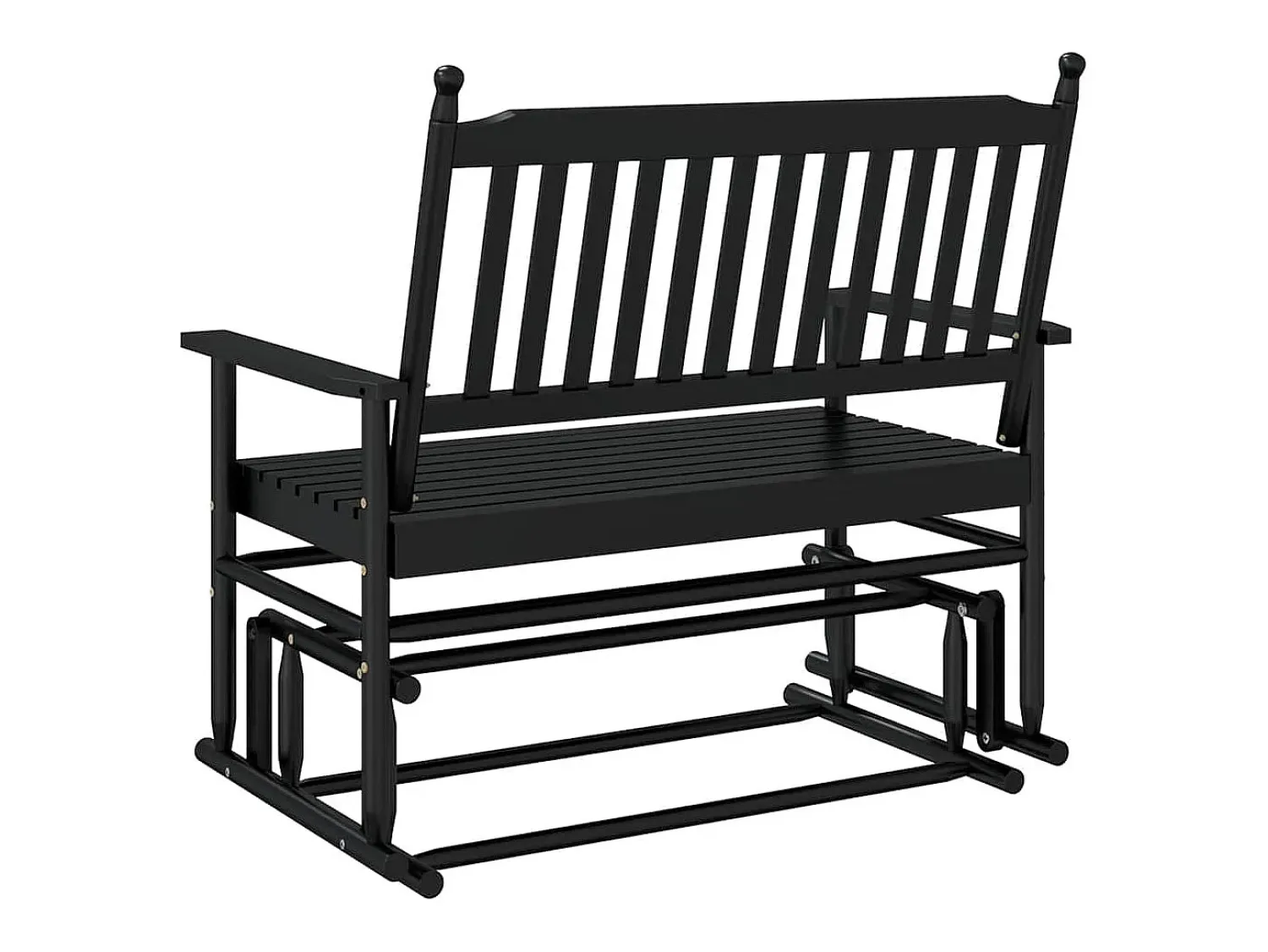 Hot vidaxl Banco de baloiçar 118x70x104,5 cm madeira de choupo maciça Preto