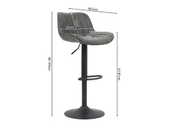 Discount Meublorama Banco de bar estilo vintage na cor cinza. Coleção ZENA Cinzento