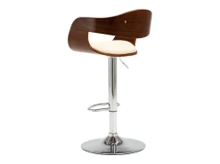 Hot Banco de bar madeira curvada e couro artificial cor PT620462 Creme
