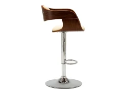 Hot Banco de bar madeira curvada e couro artificial cor PT620462 Creme